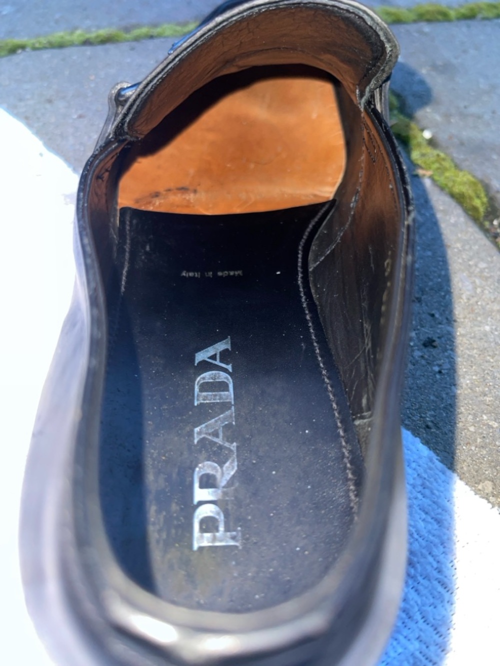 Prada Black Leather Buckle Slip-On Loafers - Picture 11 of 16